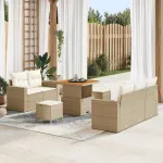Set de canapele pentru grădină 8 pcs Bej și crem poliratan GartenMobel Dekor