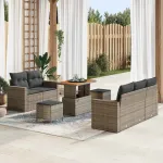 Set de canapele pentru grădină cu pernă 8 pcs Gri poliratan GartenMobel Dekor