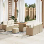 Set de canapele pentru grădină cu pernă 9 pcs bej și crem GartenMobel Dekor