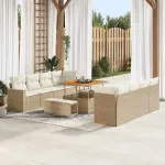 Set de canapele pentru grădină 12 pcs Bej și crem poliratan GartenMobel Dekor