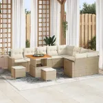 Set de canapele pentru grădină 13 pcs Bej și crem poliratan GartenMobel Dekor