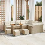 Set de canapele pentru grădină 14 pcs Bej și crem poliratan GartenMobel Dekor