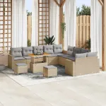 Set de canapele pentru grădină 17 pcs Beige și gri deschis GartenMobel Dekor