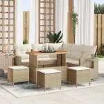 Set de canapele pentru grădină 10 pcs Bej și crem poliratan GartenMobel Dekor