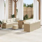 Set de canapele pentru grădină 11 pcs Bej și crem poliratan GartenMobel Dekor