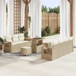 Set de canapele pentru grădină cu pernă 10 pcs bej și crem GartenMobel Dekor