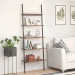 Raft înclinat cu 5 niveluri maro închis / negru 64x34x185,5 cm GartenMobel Dekor