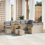 Set de canapele pentru grădină 12 pcs Beige și gri deschis GartenMobel Dekor