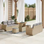 Set de canapele pentru grădină 9 pcs Beige și gri deschis GartenMobel Dekor