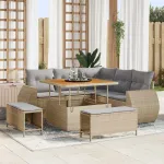 Set de canapele pentru grădină 8 pcs bej și gri deschis GartenMobel Dekor