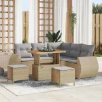 Set de canapele pentru grădină 8 pcs bej și gri deschis GartenMobel Dekor
