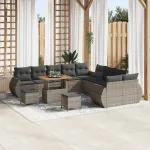 Set de canapele pentru grădină cu pernă cu pernă 13 pcs Gri GartenMobel Dekor