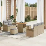 Set de canapele pentru grădină 8 pcs Beige și gri deschis GartenMobel Dekor