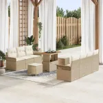 Set de canapele pentru grădină cu pernă 10 pcs Bej și crem GartenMobel Dekor