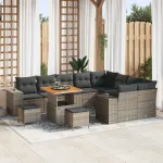 Set de canapele pentru grădină cu pernă cu pernă 12 pcs Gri GartenMobel Dekor