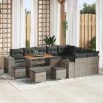 Set de canapele pentru grădină cu pernă cu pernă 13 pcs Gri GartenMobel Dekor