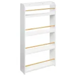 Biblioteca copii Atmosphera Classic, 4 rafturi, MDF si lemn de pin, 55x112 cm, alb