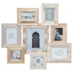 Rama foto Atmosphera Emile cu 8 cadre din lemn, 76x73 cm, bej
