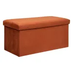 Taburet pliabil Atmosphera Lilou cu spatiu depozitare 80L, 76x38x38 cm, ambre