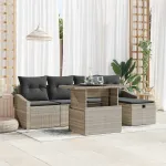 Set de canapele pentru grădină 6 pcs Gri deschis Rattan poli GartenMobel Dekor
