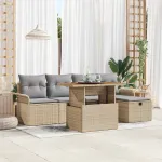 Set de canapele pentru grădină cu pernă 6 pcs Bej poliratan GartenMobel Dekor