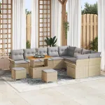 Set de canapele pentru grădină 12 pcs Beige și gri deschis GartenMobel Dekor