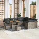 Set de canapele pentru grădină cu pernă cu pernă 12 pcs Gri GartenMobel Dekor