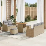 Set de canapele pentru grădină 8 pcs Beige și gri deschis GartenMobel Dekor