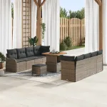 Set de canapele pentru grădină cu pernă 11 pcs Gri GartenMobel Dekor