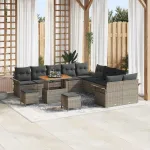 Set de canapele pentru grădină cu pernă 13 pcs Gri GartenMobel Dekor