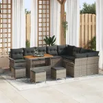 Set de canapele pentru grădină cu pernă cu pernă 13 pcs Gri GartenMobel Dekor