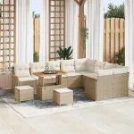 Set de canapele pentru grădină cu pernă 12 pcs Bej și crem GartenMobel Dekor