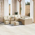 Set de canapele pentru grădină cu pernă 13 pcs Bej și crem GartenMobel Dekor
