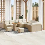 Set de canapele pentru grădină cu pernă 13 pcs Bej și crem GartenMobel Dekor