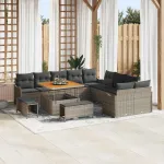 Set de canapele pentru grădină cu pernă 13 pcs Gri GartenMobel Dekor