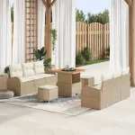 Set de canapele pentru grădină cu pernă 9 pcs Bej și crem GartenMobel Dekor
