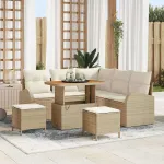 Set de canapele pentru grădină cu pernă 8 pcs Bej și crem GartenMobel Dekor