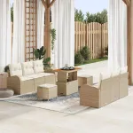 Set de canapele pentru grădină cu pernă 9 pcs Bej și crem GartenMobel Dekor