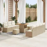 Set de canapele pentru grădină cu pernă 10 pcs Bej și crem GartenMobel Dekor