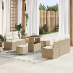 Set de canapele pentru grădină cu pernă 8 pcs Bej și crem GartenMobel Dekor
