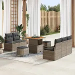 Set de canapele pentru grădină cu pernă cu depozitare 8 pcs Gri GartenMobel Dekor