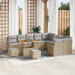Set de canapele pentru grădină 12 pcs Beige și gri deschis GartenMobel Dekor