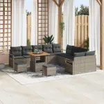 Set de canapele pentru grădină cu pernă 13 pcs Gri GartenMobel Dekor