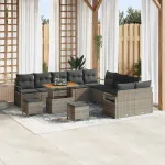 Set de canapele pentru grădină cu pernă 13 pcs Gri GartenMobel Dekor