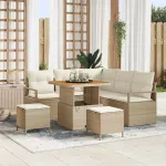 Set de canapele pentru grădină cu pernă 8 pcs Bej și crem GartenMobel Dekor