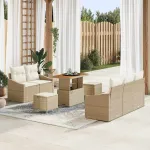 Set de canapele pentru grădină cu pernă 8 pcs Bej și crem GartenMobel Dekor