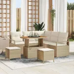 Set de canapele pentru grădină cu pernă 8 pcs Bej și crem GartenMobel Dekor