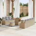 Set de canapele pentru grădină 10 pcs Beige și gri deschis GartenMobel Dekor