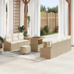 Set de canapele pentru grădină cu pernă 10 pcs Bej și crem GartenMobel Dekor