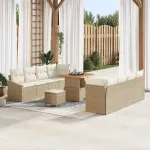 Set de canapele pentru grădină cu pernă 11 pcs Bej și crem GartenMobel Dekor